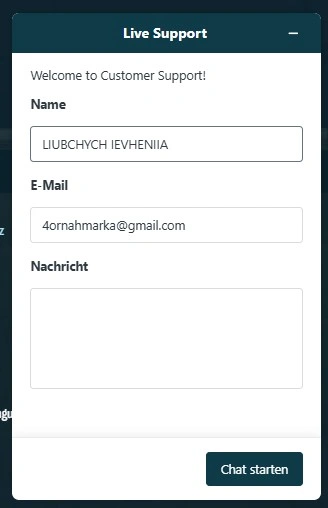 Unterstützung rund um die Uhr im Live-Chat